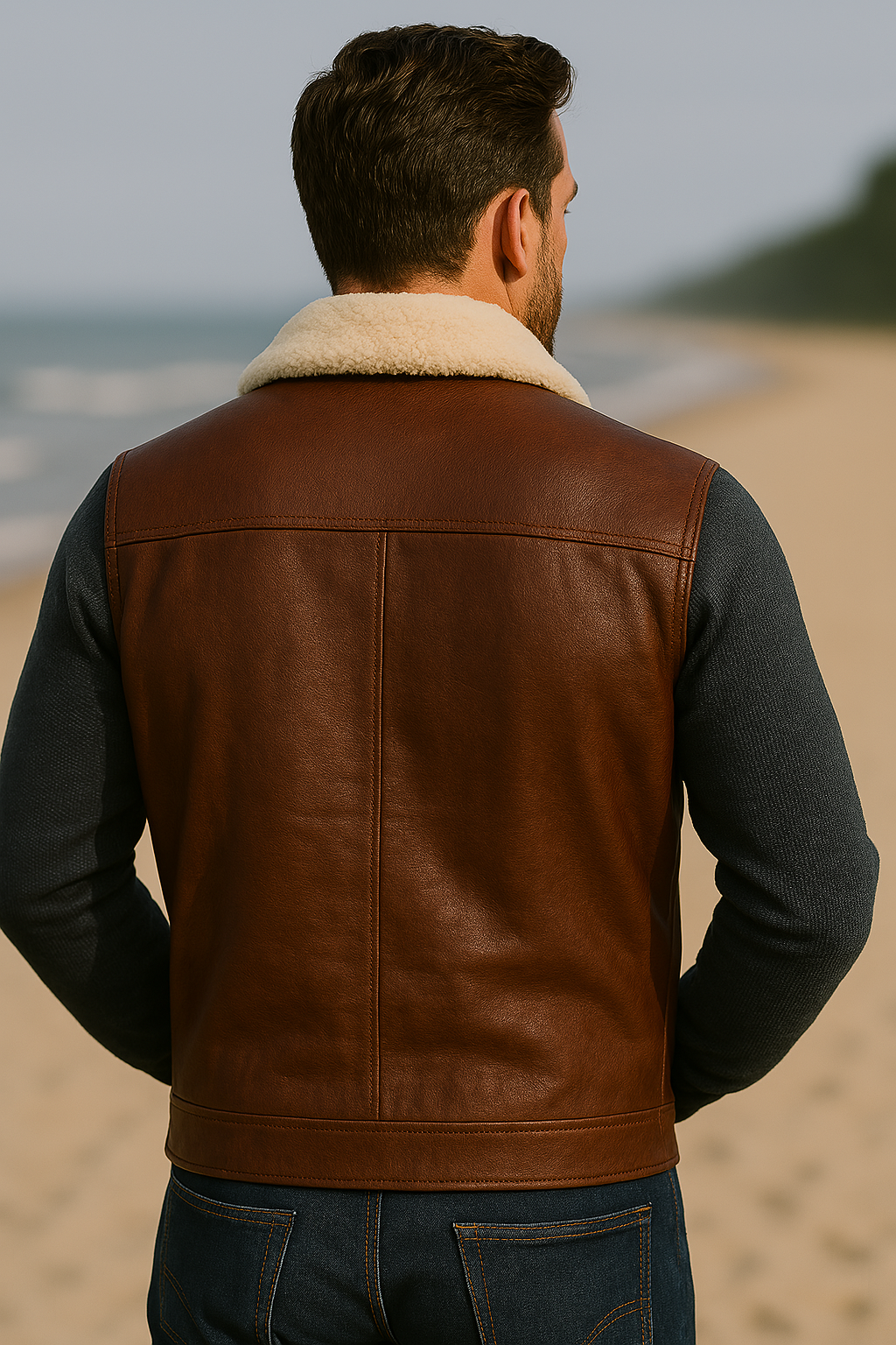 Mens Sheepskin Aviator Gilet / Bodywarmer