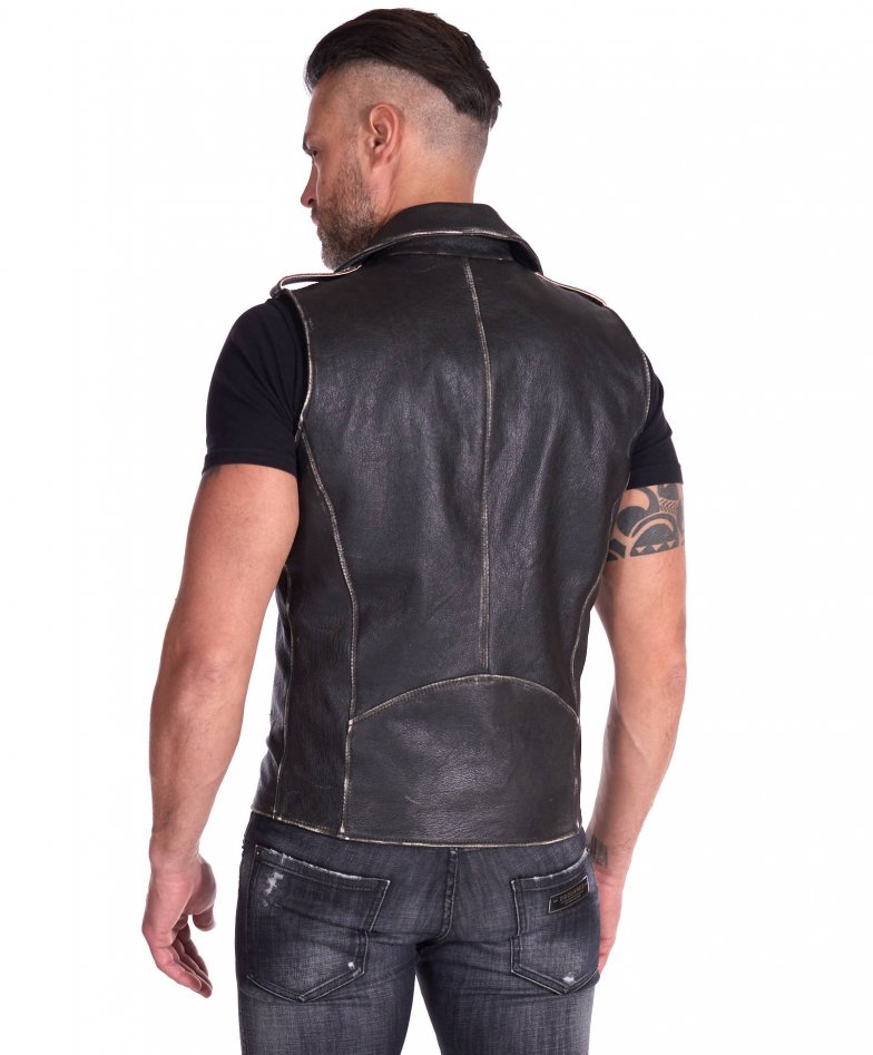 Black Leather Vest