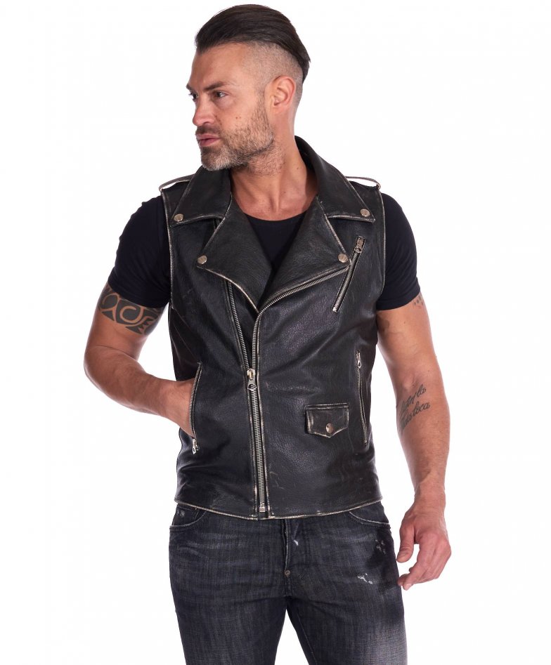Black Leather Vest