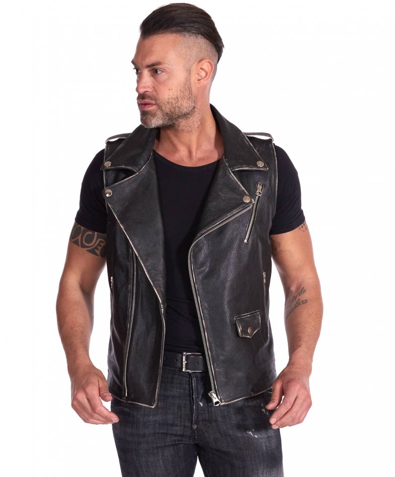 Black Leather Vest