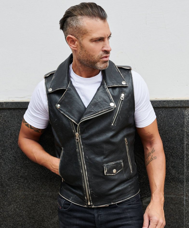 Black Leather Vest
