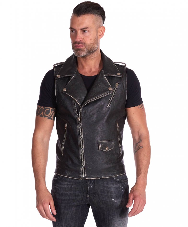 Black Leather Vest