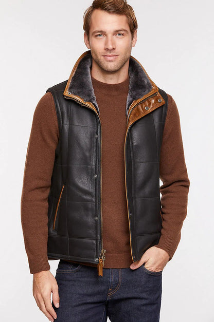 Harrison Quilted Shearling Vest