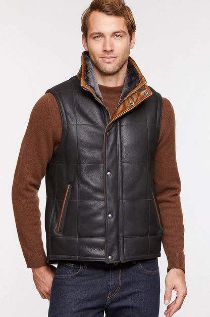 Harrison Quilted Shearling Vest