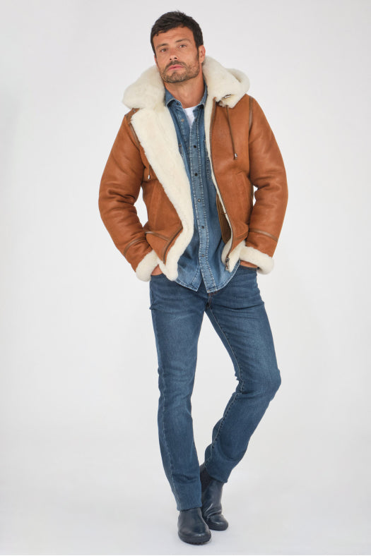 Anthony Shearling Hooded Jacket