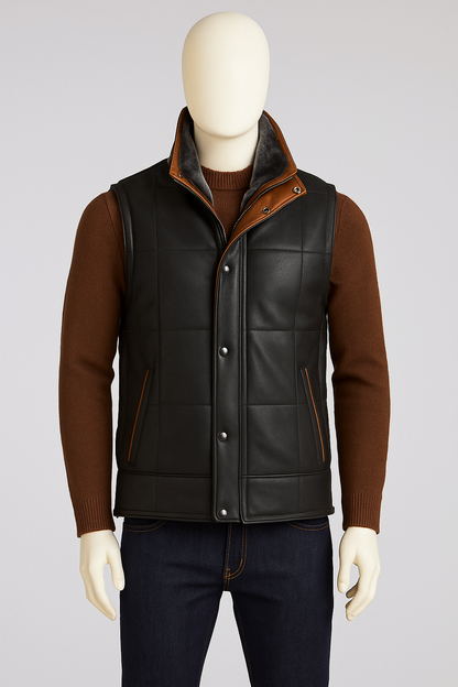 Gather Shearling Vest - Black image 0